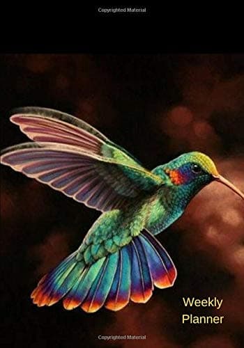 Weekly Planner: Planner|Calendar|Datebook|Agenda|2019|365 days|(7 x 10)| Hummingbird Design