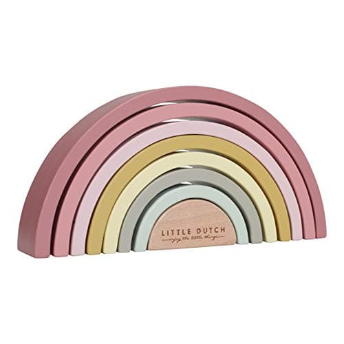 Little Dutch Wooden Rainbow Motor Skills Toy (Dusky Pink)