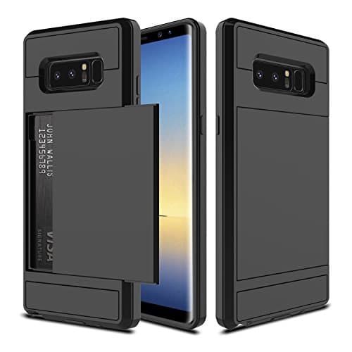 Galaxy Note 8 Case, Elegant Choise Hard Rubber Hybrid Bumper Armor Shockproof Protective Case Cover [Not Wallet] with Credit Card Slots Holder for Samsung Galaxy Note 8/SM-N950F / SM-N950U(Black)