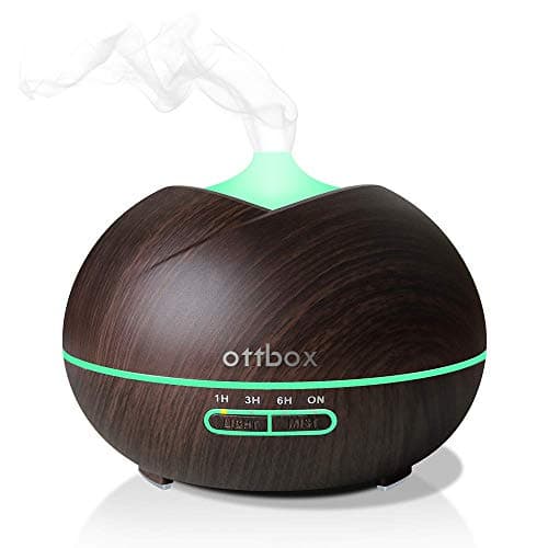 Essential Oil Diffuser, OTTBOX 450ml Aroma Diffuser Wood Grain Aromatherapy Diffuser with 7 Color LED Lights, Adjustable Mist Mode, Waterless Auto Shut-off Cool Mist Humidifier for Home Office Yoga