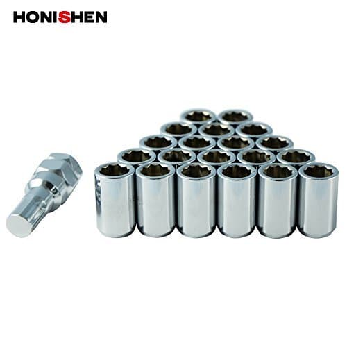 Hongsheng Chrome Tuner Wheel/Lug Nuts, 10 Point (Pack of 20+1)