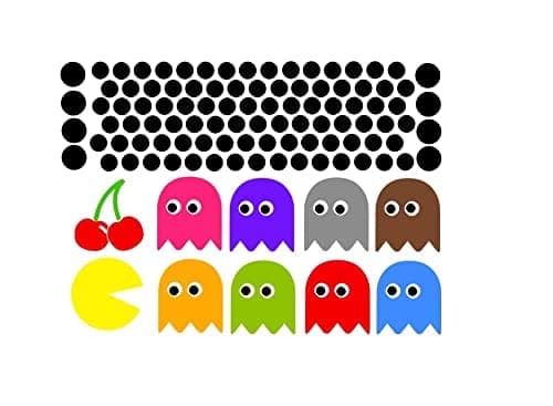 Walls Decals Pacman Home Decor - Retro Pac Man Home Decor for Kids Bedroom Removable Wall Stickers Bedroom Wallpaper Vinyl Peel and Stick Art