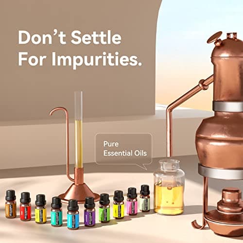 Essential Oil Diffusers for Home - Top 10 Gift Sets, 550ml Aroma Diffuser for Large Rooms, Ultrasonic Cool Mist with Auto Shut-Off and 4 Timers, 15 Colors (Yellow)