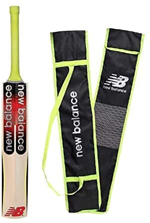 NB New Balance TC 360 Kashmir Willow Cricket Bat Full Size for Senior - Men Thick Edges Light Weight Non Slip Handle with Extra Grip & Free Cover