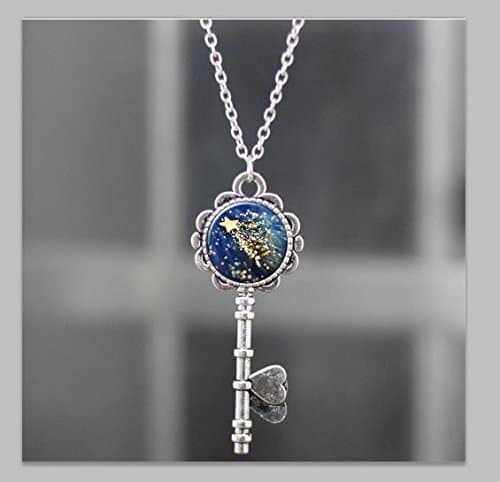 Space Key Necklace,Shooting Star Key Necklace, Star Key Pendant,Best Friend Gift, Romantic Gifts, Girlfriend Gift, Winter Necklace