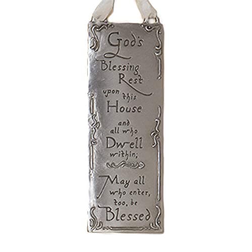 "God's Blessing Upon This House" Wall Plaque Cynthia Webb Designs Fine Pewter– Handcrafted in the USA
