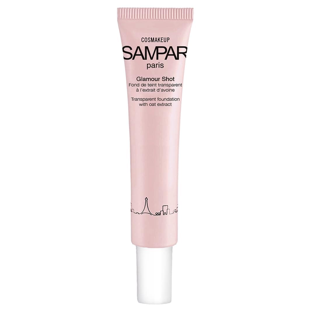 SAMPAR - Glamour Shot Universal Transparent Foundation - Reduces Fine Lines, Wrinkles & Redness - Redness Solutions - Color Correcting Makeup for All Skin Tones - Cruelty-Free - Made In Paris (.85 oz)