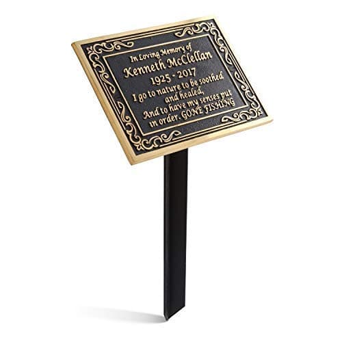 Custom Brass Memorial Plaque With Garden Stake To Commemorate The Memory Of Your Loved One. Hand Made In England