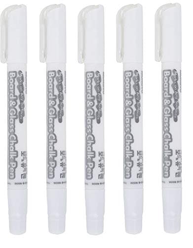 Mungyo Board and Glass Chalk Pen Marker - Pack of 5 - White