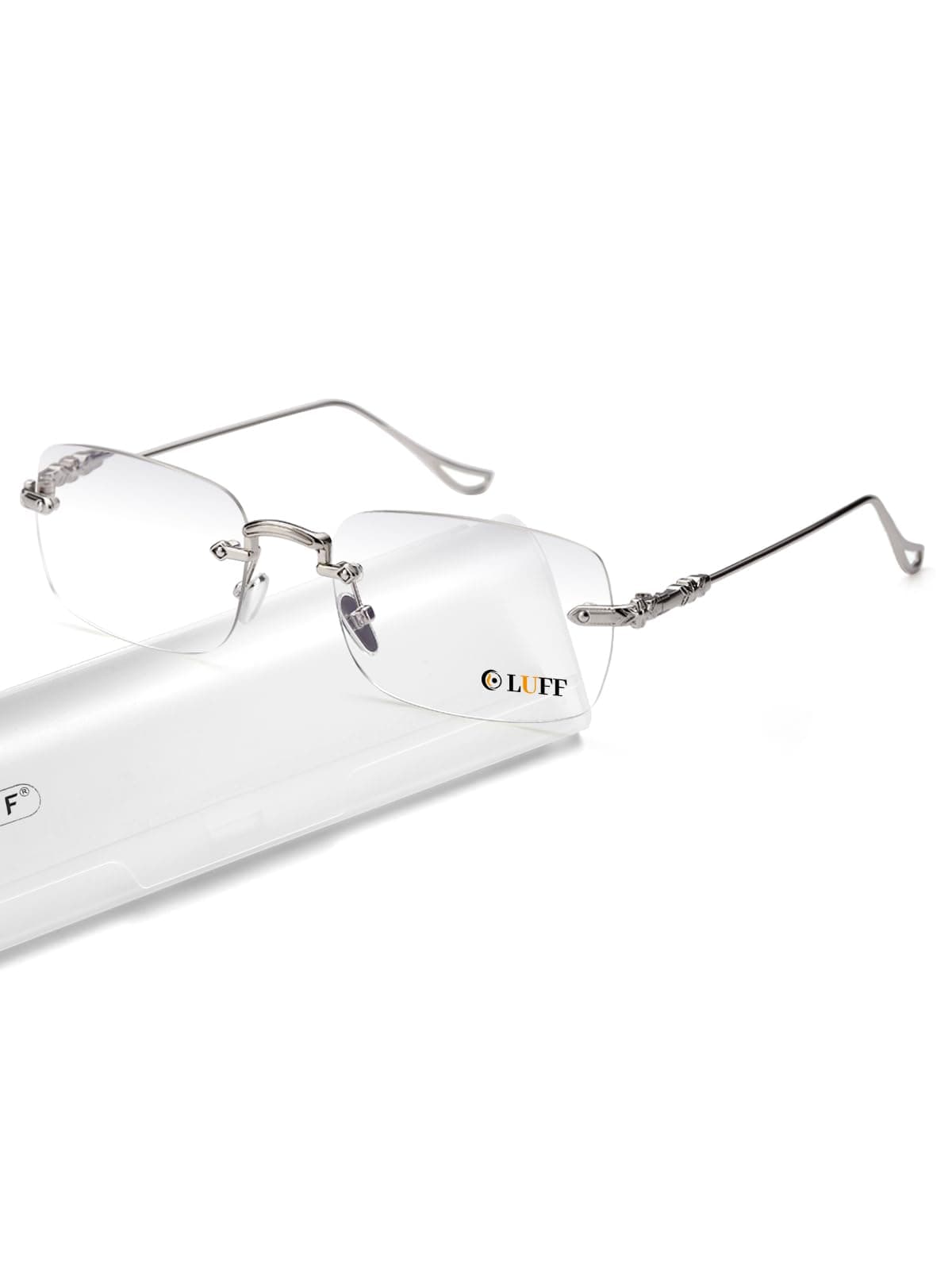 LUFF Rimless Reading Glasses for Men Women | Ultra Lightweight 0.6oz | Computer Readers Anti-Eyestrain | +1.0 to +4.0