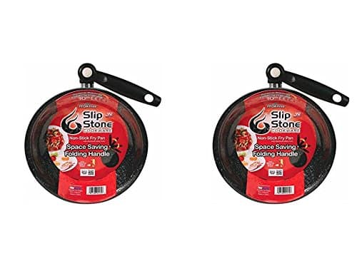 Cookware 10 Inch Fry Pan with Space Saving Handle - Pack of 2 Pans