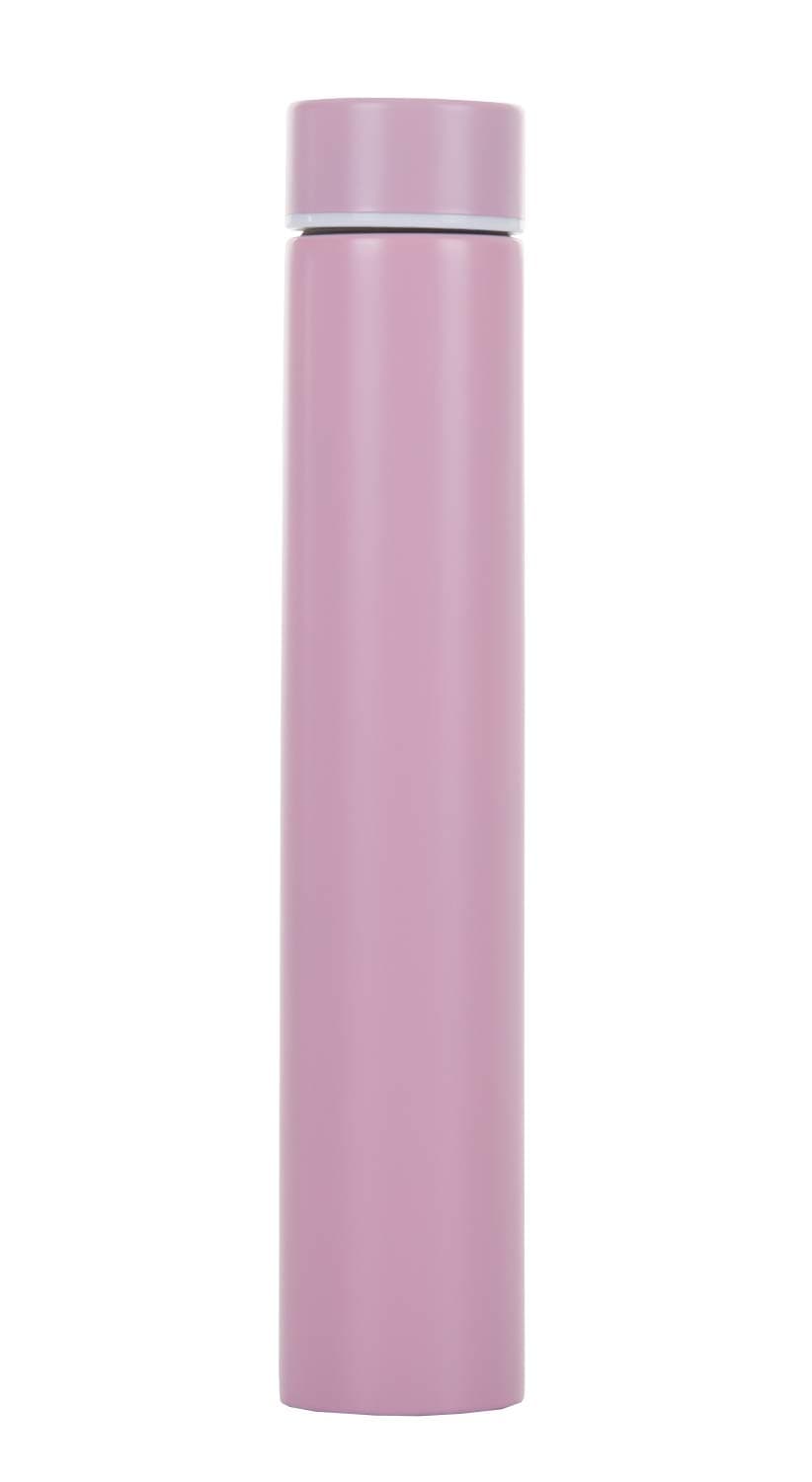 ChezMax Slim Stainless Steel Insulated Thermos Water Bottle, 9.5 oz, Pink