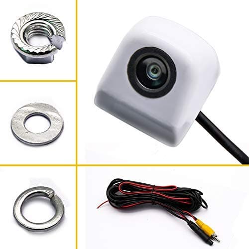 Chylay Front/Side/Rear View Camera, IP68K Waterproof HD Night Vision Rear View Camera for Cars Pickup Trucks SUVs 170 Degree Backup Parking View Camera White