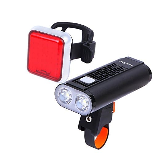Magicshine Road Bike Lights Front and Back Combo. Monteer 1400 Bike Headlight with Eagle Mount, Seemee 60 Lightweight Bicycle Rear Safety Light Light Front and Rear Set