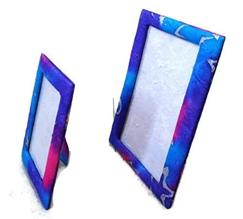 Set of 2 Pcs Ocean Blue Handmade Mulberry Paper Photo Frame