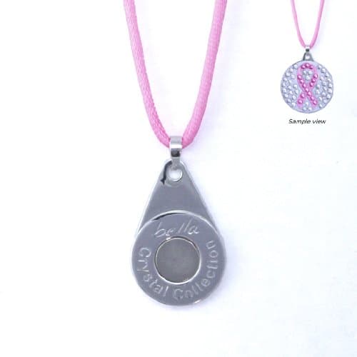 Bella Crystal Ladies Ball Marker Necklaces Pink