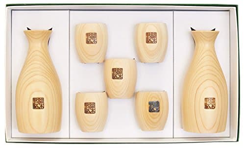 WA ZAKKA Japanese Hinoki Sake Set Round Design