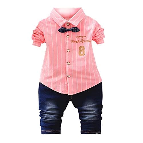 A P BoutiqueA P Boutique Baby Boy's Cotton Clothes Casual Shirt Pant Set (Orange, 18-24 Months)