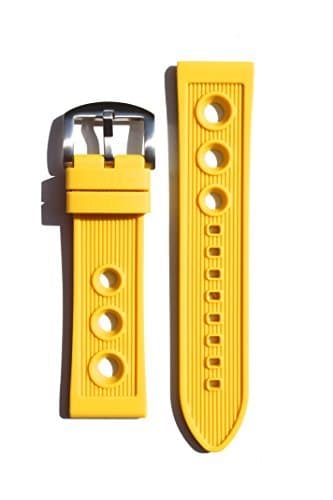 Breitling Rally Style 22mm Yellow Rubber/Silicone Replacement Watchband