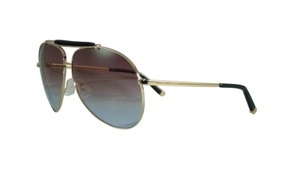DSQUARED2 DQ 0082 28Z Shiny Gold Sunglasses Sonnenbrille Light Purple Lenses Size 64