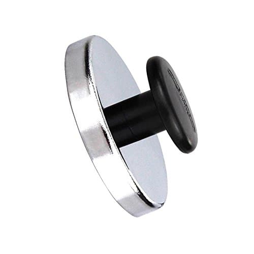 Magnet with Chrome Trim with Knob/Handle, Magnetic Holder, up to 11 kg Diameter 51 mm Round Magnet