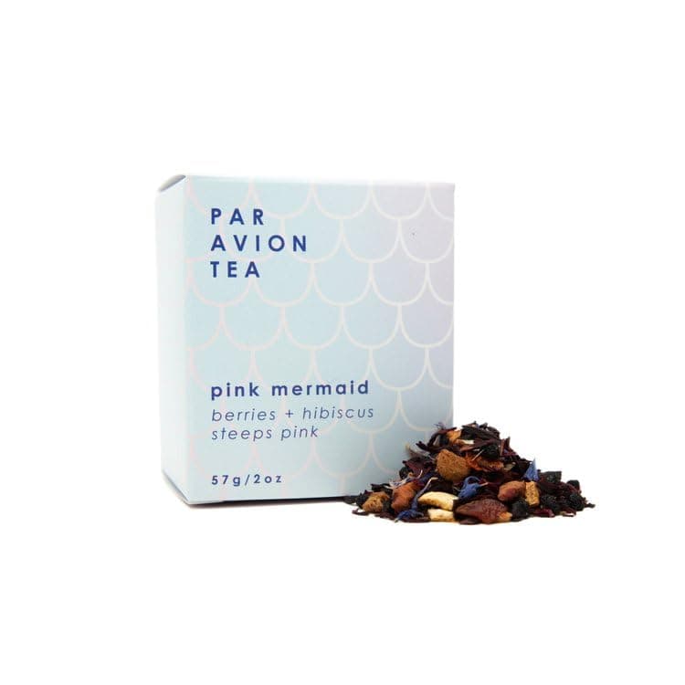 Par Avion Tea Pink Mermaid 2 Ounce - Berries and Hibiscus Loose Tea - Tea Steeps to Hot Pink