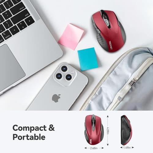 M003 2.4G Ergonomic Wireless Mobile Optical Mouse with USB Nano Receiver (Red)