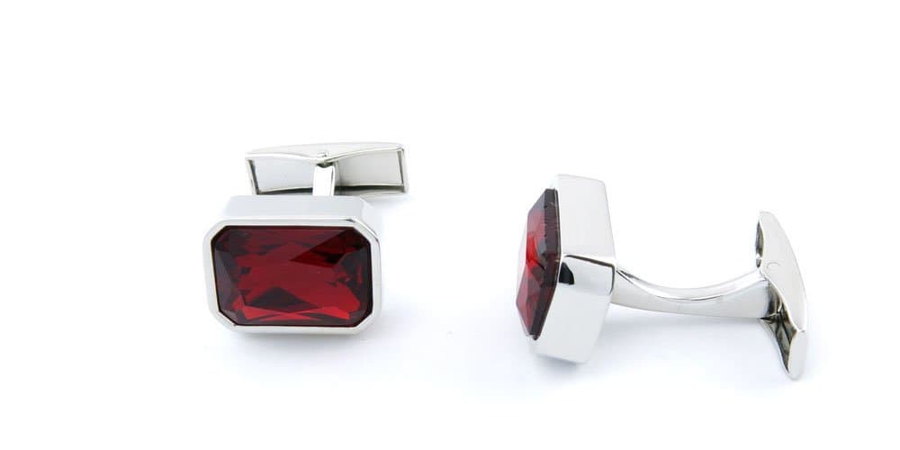 Cufflinks Cuff Links UH030 Dark Red Square Crystal Mens Vintage Gift for Tuxedo Shirts Wedding Party