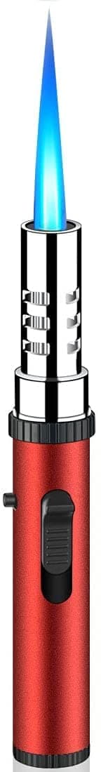 Marrone Refillable Lighter Windproof Jet Flame Lighter with Fire Lock Bracket Visible Gas Window for Grill BBQ Candle Cooking Camping, Torch Lighter, (NOT Included)