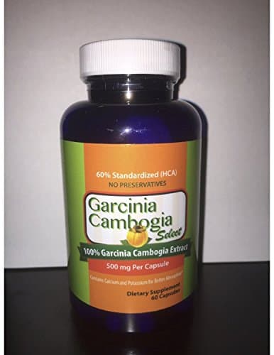 Garcinia Cambogia Select - 100% Pure Garcinia Cambogia Extract with 50% Hydroxycitric Acid (HCA) All Natural Weight Loss, Fat Burner. Lose Weight Fast. 60 Capsules