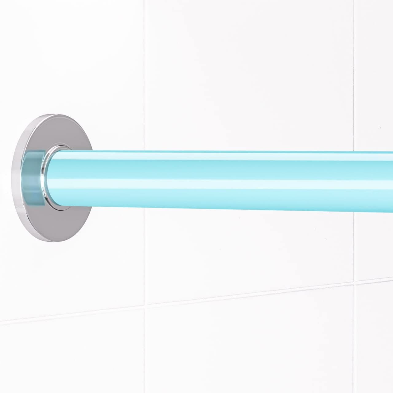 TidyFriend Shower Rod Cover 58 Inch, Smooth Glide Shower Curtain Rod Cover for Straight Shower Rods, Rust Cover and Bathroom Decor Upgrade, Easy Slip On Design (Sky Blue)