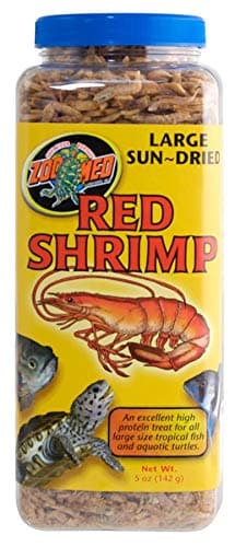 Zoomed Large Sun-Dried Red Shrimp - Turtle Food - Includes Attached Pro-Tip Guide