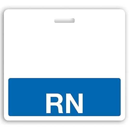 RN Horizontal Badge Buddy with Blue Border for ID Badge