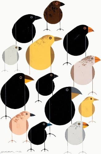 Darwin's Finches - Charley Harper Lithograph