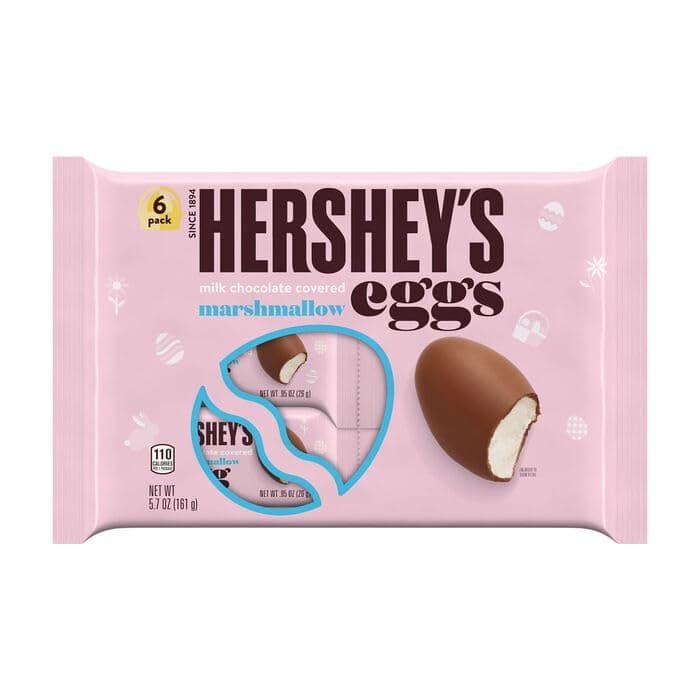 HERSHEY'SMilk Chocolate Covered Marshmallow Eggs, Easter Candy (Pack Of 6-0.95 oz Eggs)