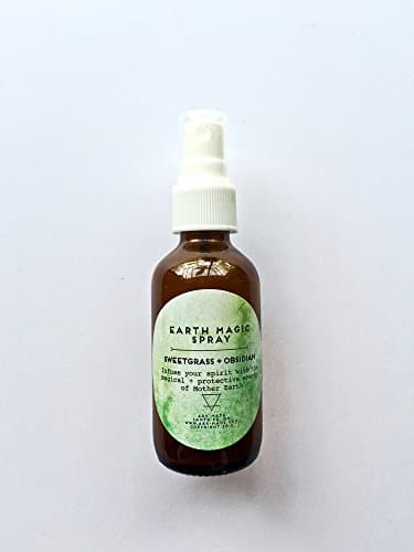 Earth Magic Spray | Sweetgrass and Obsidian Crystal Aromatherapy Spray | Gemstone Infused Spray for Energy Healing, Reiki, and Chakras