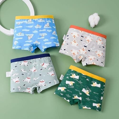 Boys Cotton Boxer Briefs Dinosaur Polar Bear Toddler Kids Underwear 12 Pack