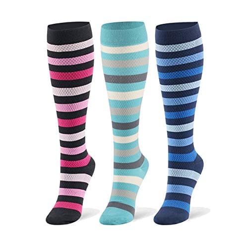 Compression Socks for Women & Men - 20-30mmHg 3 Pairs Compression Stockings for Nurse, Pregnancy, Travel
