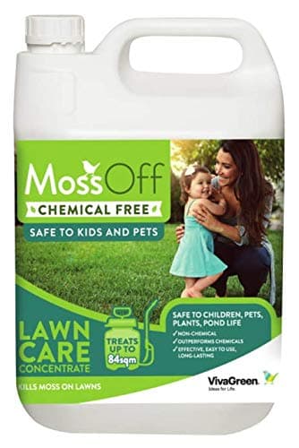 Multi-Surface Lawn Moss Remover, 5L - Eco-Safe for Kids & Pets, Covers 84m² - Ideal for Lawns, Patios, Drives & Roofs - Easy Mix & Apply, Superior & Long-Lasting Results