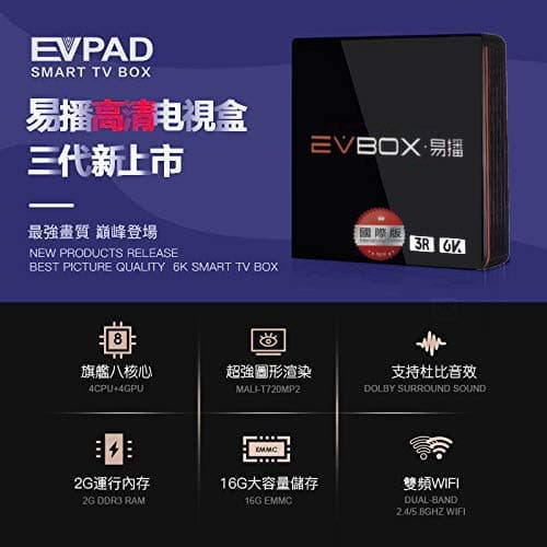 EVPAD EVBOX 3R TV Box 6K,2GB+16GB