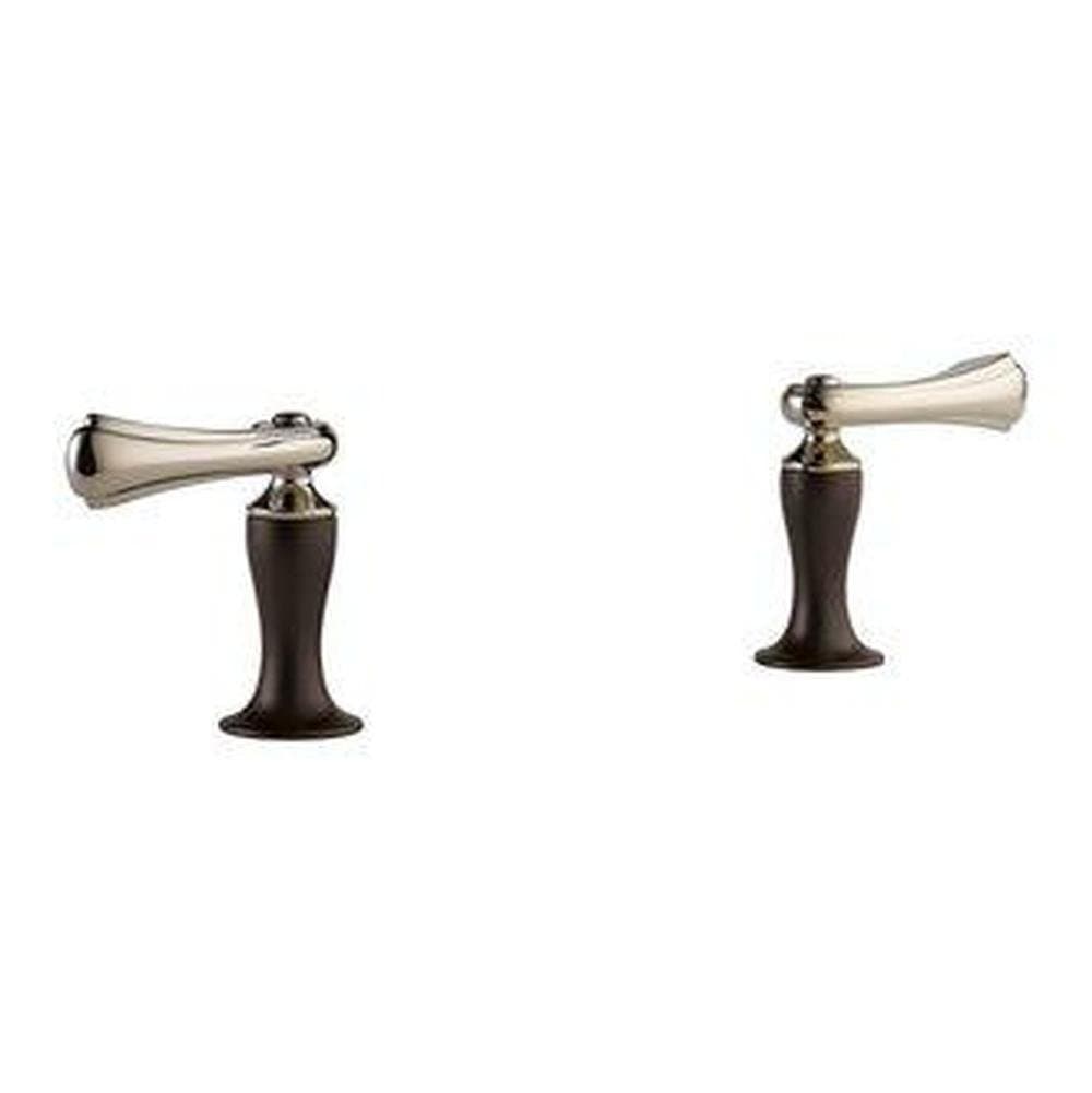 Brizo HL5385-PNCO Charlotte Cocoa Bronze Polished Nickel Metal Blade Lavatory Handle Kit (Pair)