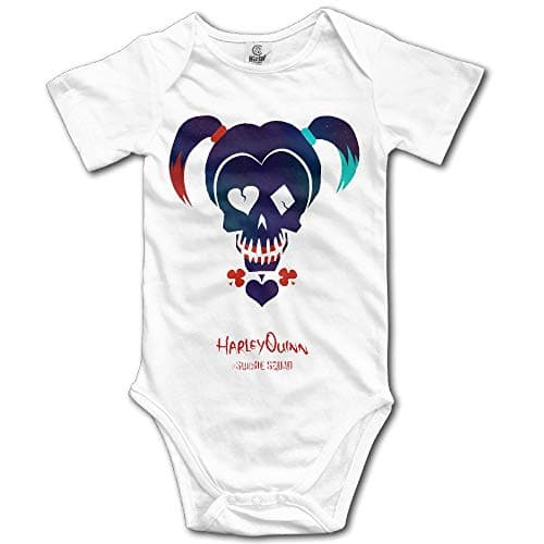 Baby Girls' Cute Funny Toddler Baby Onesie Suicide Squad Harley Quinn White