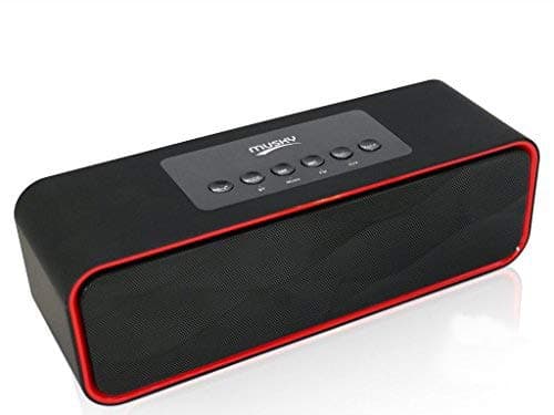 Portable Bluetooth Stereo Speaker, with 2x5W Acoustic Drivers, Dual Subwoofer, FM Radio, Handsfree Speakerphone, Micro SD Card, USB and AUX-In Slots for Smart Phone, MP3, MP4, iPad, Tablet and More(Black)