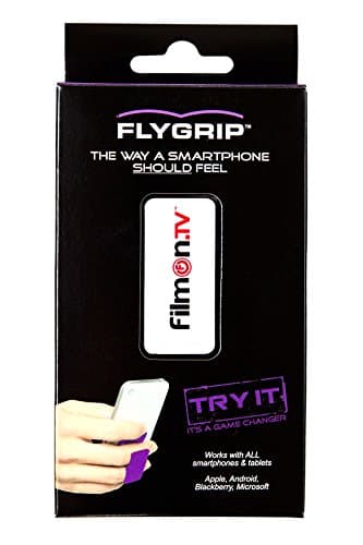 FilmOn FlyGrip Cellphone Accessory/Finger Grip/Selfie Holder/Kickstand (White Medium)