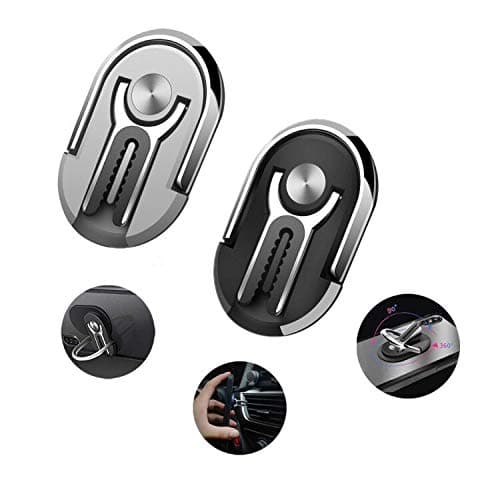 Multifunctional Mobile Phone Ring Holder Rotation Phone Finger Grip Kickstand Cell Phone Stand Bracket Air Vent Phone Mount for Car(Pack 2)