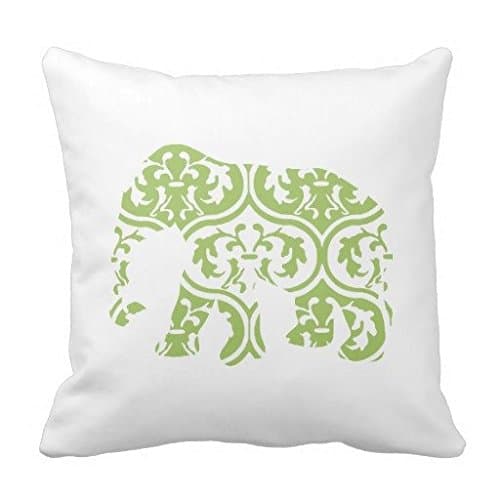 2016 diys Green Moroccan Leaves Elephant Pillow Case