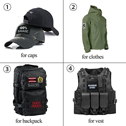 12 Pieces Random Funny Tactical Morale Patch Full Embroidery Military Loop and Hook Patches for Caps Backpacks Vest Harness Military Uniforms