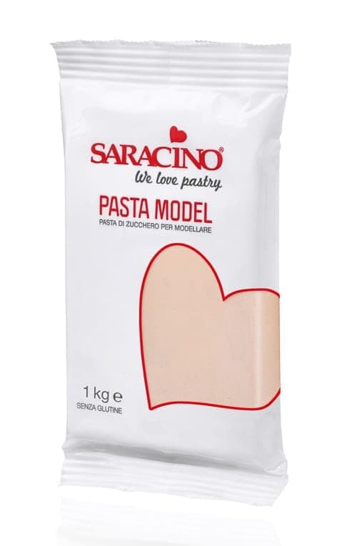 Saracino Sugar Paste Model Flesh-Colored Modelling Paste 1 kg Gluten Free Made in Italy