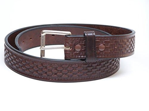 Old West Leather Goods Mens CCW 1.5 Inch Gun Belt Made in The USA -Basketweave Brown 44