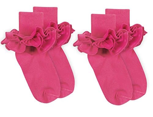 Jefferies Socks Girls Holiday Misty Ruffle Turn Cuff Socks 2 Pair Pack